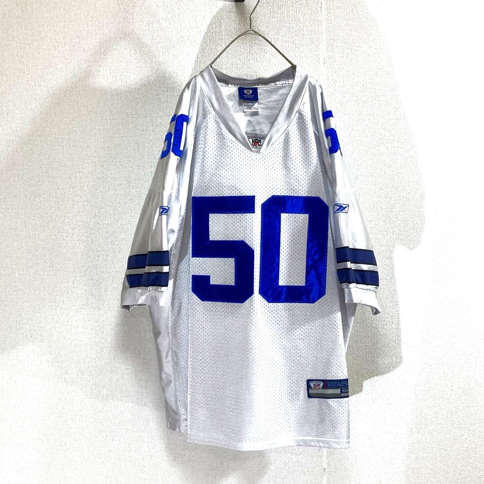 美品NFLカウボーイズ肉厚ゲームTシャツ両面刺繍ワッペン白ホワイトアメリカ古着 美品NFLカウボーイズ肉厚ゲームTシャツ両面刺繍ワッペン白