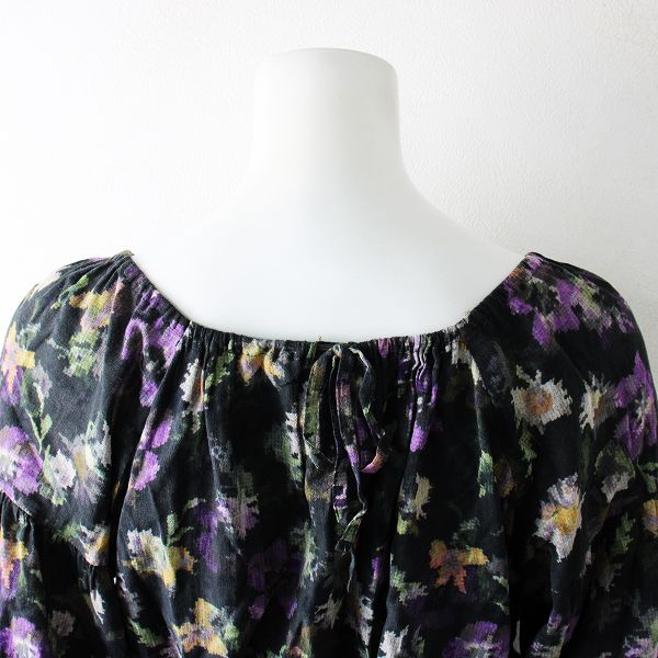 極美品✦ฺハグオーワー ロングワンピース 花柄 シフォン ギャザー 極美品✦