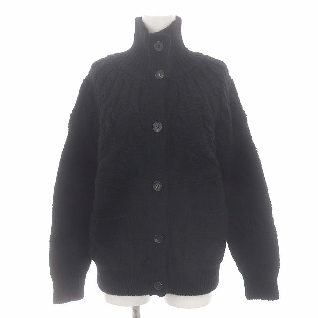 バトナー BATONER 23AW SPREAD ALAN HIGH NECK CARDIGAN スプレッドアランハイネックカーディガン ニット  前開き 1 黒 ブラック /MF ■OS