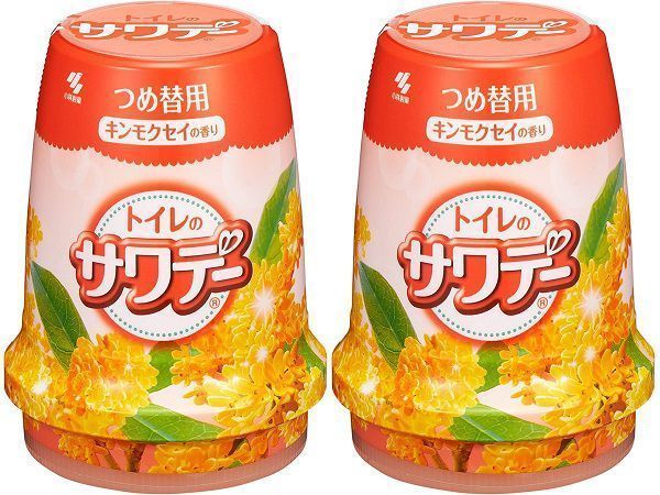 キンモクセイ&ミモザ 140ｇ トイレ用消臭剤 【×2個セット】 香り薫るサワデー 詰替  金木犀 きんもくせい オスマンサス Osmanthus 詰め替え つめかえ 詰換 替え 小林製薬