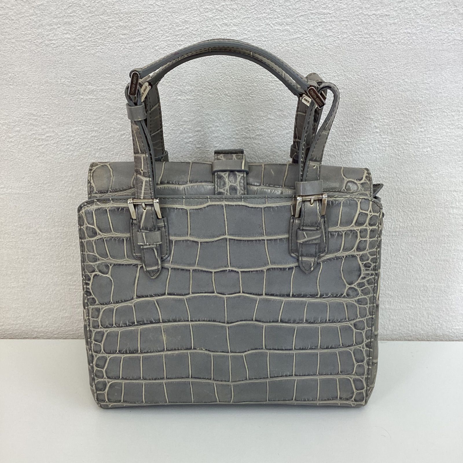 GIORGIOARMANIジョルジオアルマーニクロコダイル型押し2wayバッグ 