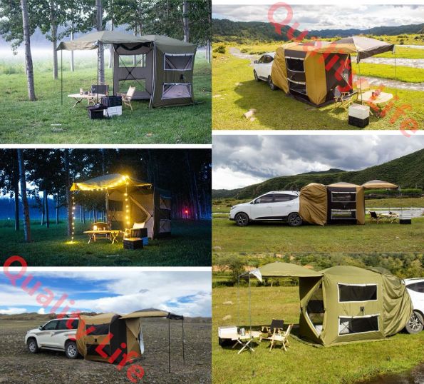 車中泊 キャンプ アウトドア タイトル リアゲート カーサイドタープ トランクテント SUVラポップアップテント ンドフィールド ハッチバックテント 屋根シート付 簡単設営 日よけ 防災対策 地震 台風 防災グッズ防水 UV機能 防風 防雨 虫除け対策