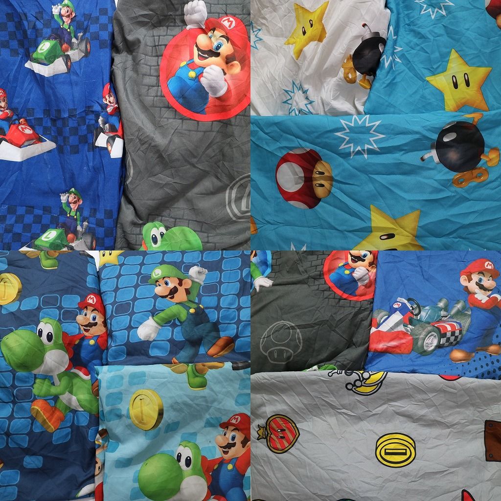 古着卸 まとめ売り 布 リメイク生地オールドベットシーツ マリオ