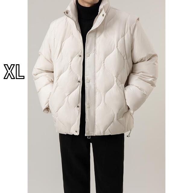 [XL]秋冬 コーデ メンズ 服 シンプル ファッション オシャレ 大人 かっこいい 大きいサイズ ストリート 紳士服 レトロ ハイエンド 暖かい ジャケット アウター ダウン