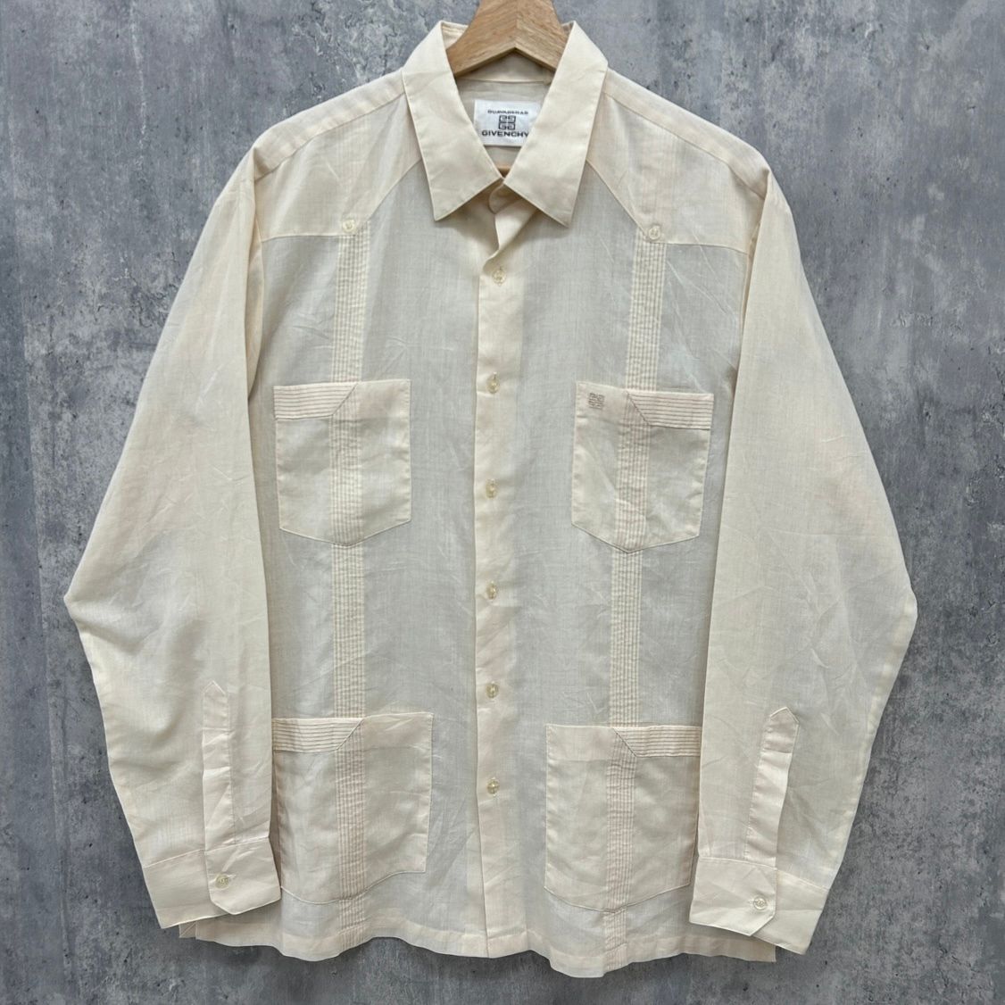 70s GIVENCHY GUAYABERAS キューバシャツ ジバンシィ 長袖シャツ