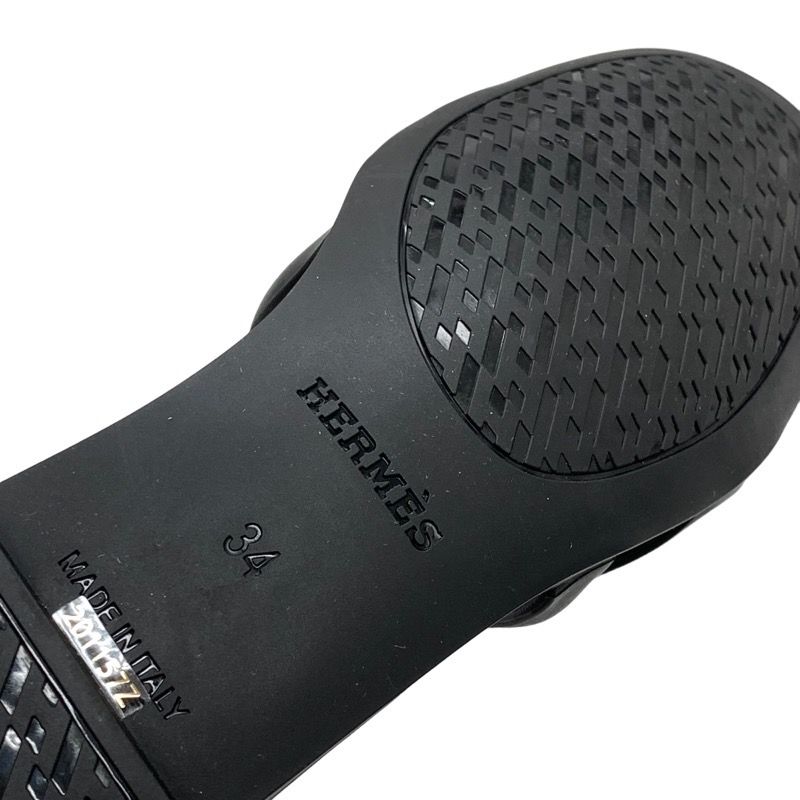 エルメス HERMES アロハ サンダル 靴 シューズ ラバー ブラック 黒 未  
