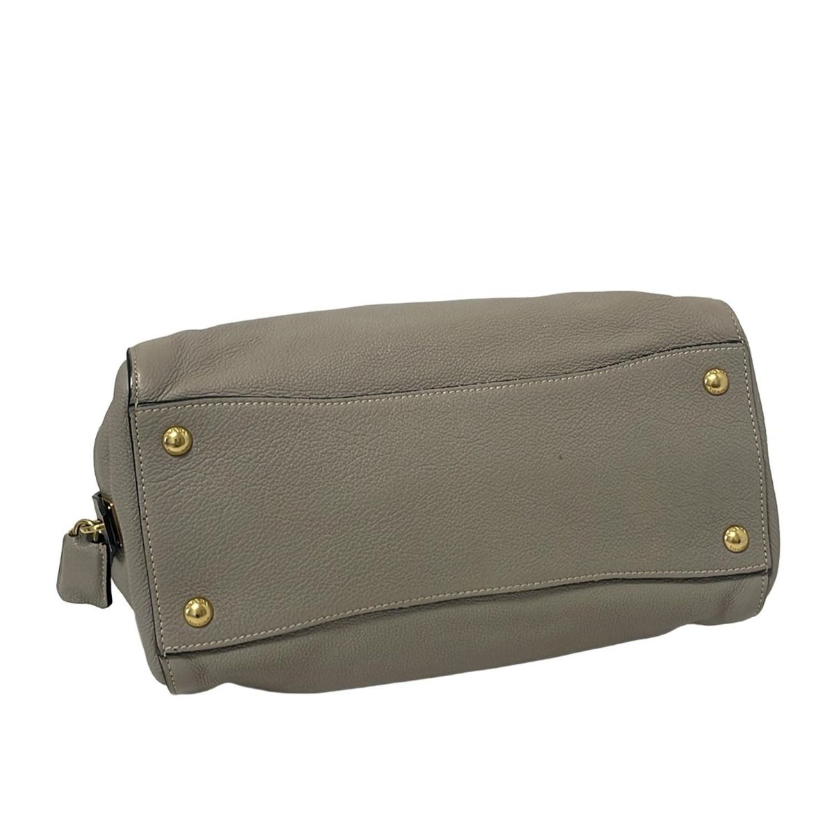 PRADA プラダ ハンドバッグ トートバッグ パテント系 グレー ロゴ プラダ PRADA ハンドバッグ グレー レザー 2wayトートバッグ