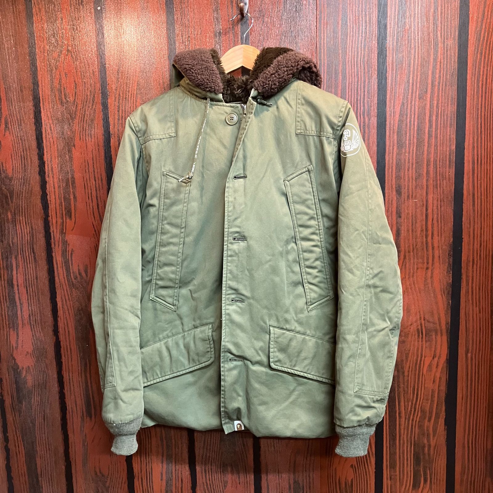 アベイシングエイプイエローカモモッズコート アベイシングエイプ