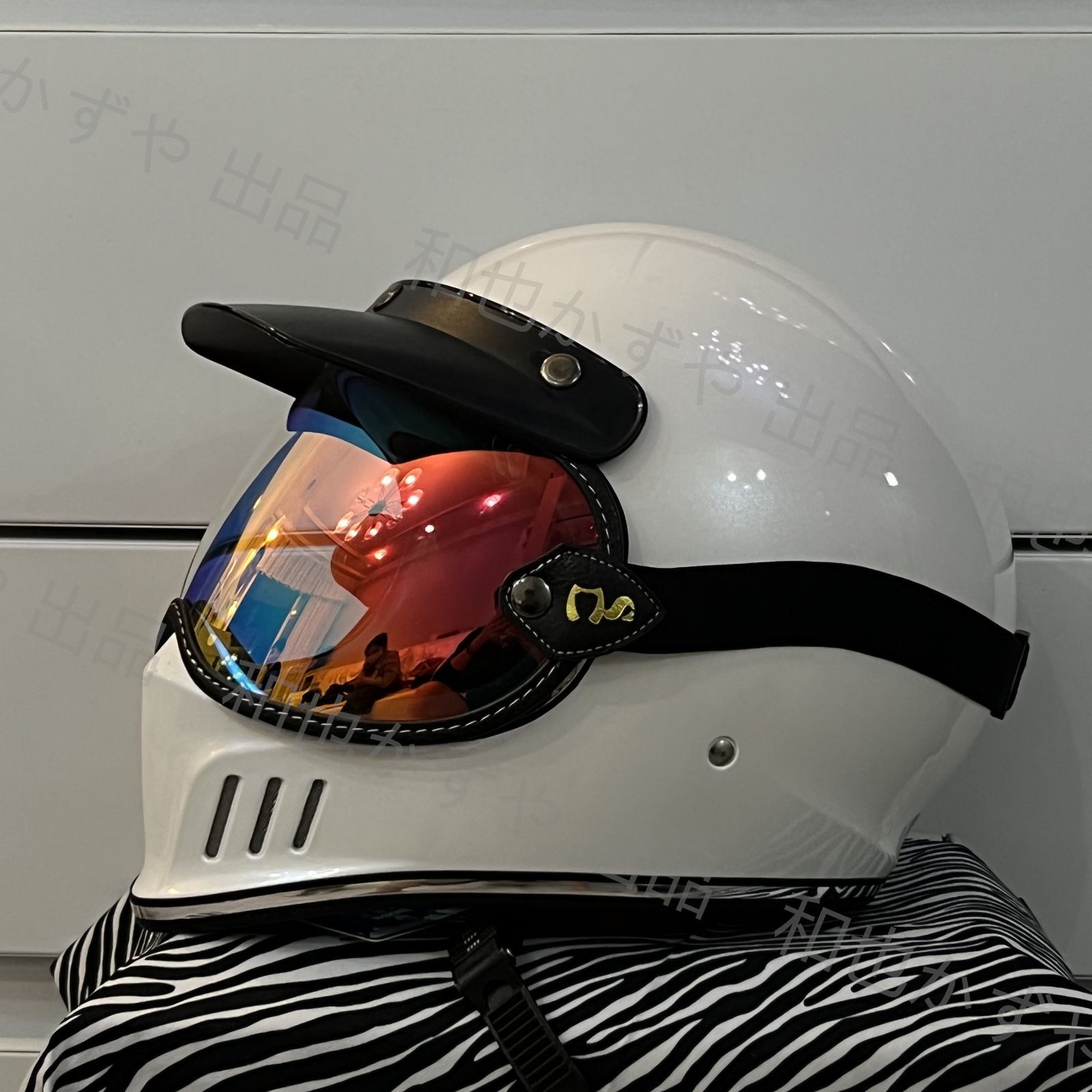 豊富な得価MOTO3 オフロードヘルメット オートバイ ヘルメット ホワイト L セキュリティ・セーフティ