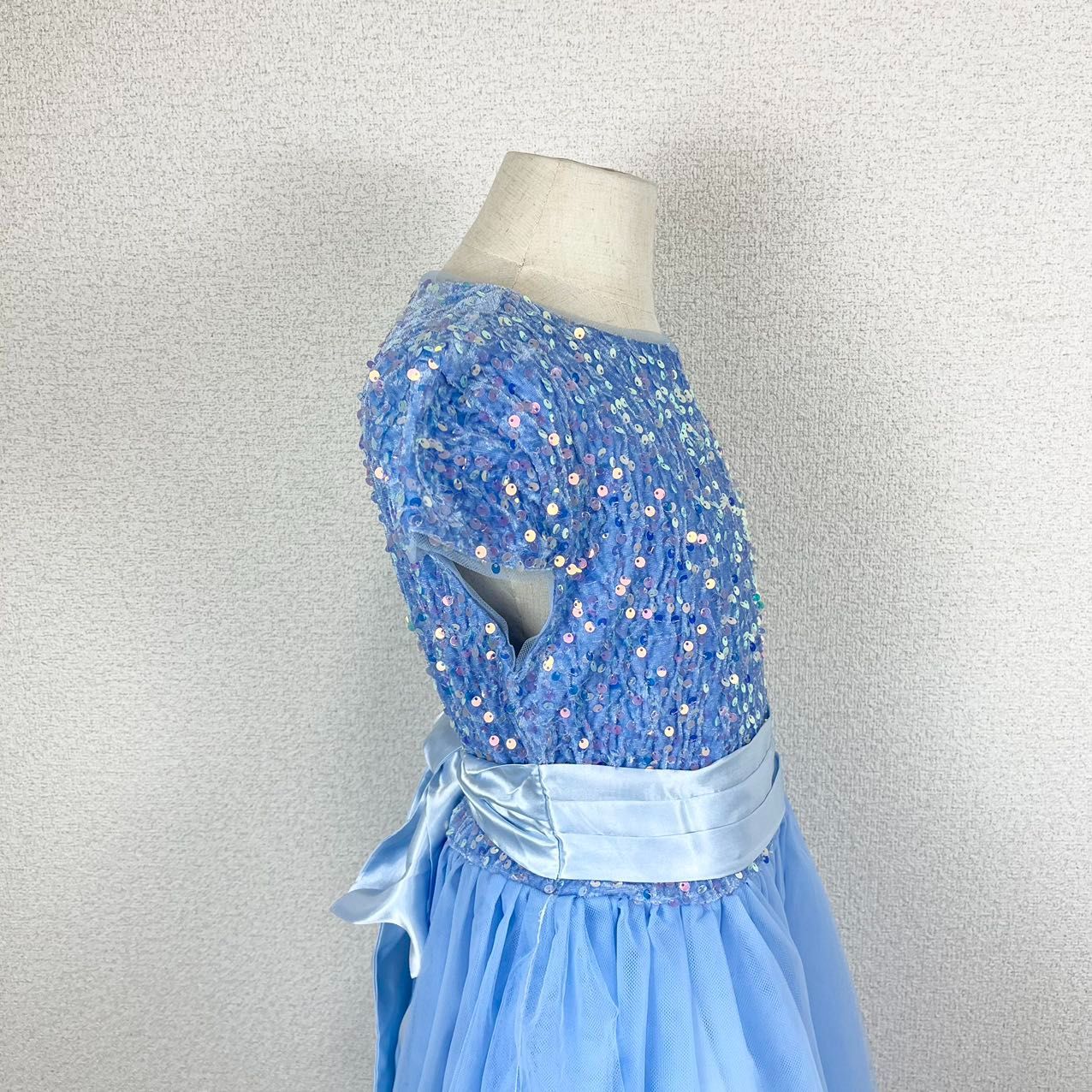 子供ドレス ブルーロング140cm ピアノ発表会 コンクール 期間限定セール中] 子供ドレス発表会 発表会ドレス ピアノ