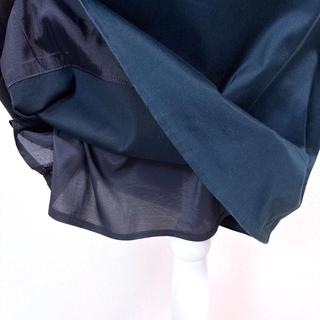 RED VALENTINO ネイビー ノースリーブワンピース 美品】レッド・ヴァレンティノ ノースリーブワンピース 44 無地