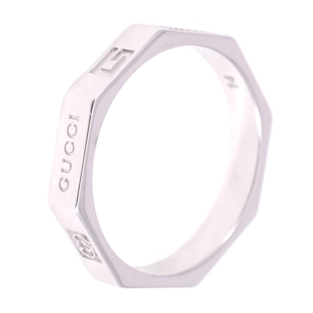 グッチ GUCCI オクタゴン リング サイズ54|JP14 K18WG メンズ き S 139287