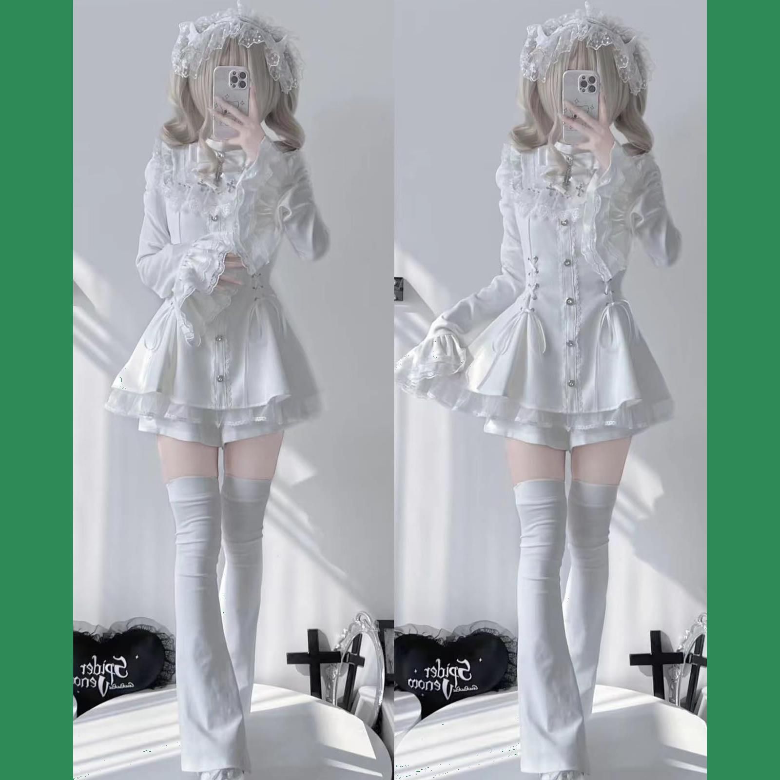 2点セット　ゴスロリ・ロリータ ゴシック風 森ガール 地雷系 コスプレ 2点セット ゴスロリ・ロリータ ゴシック風 森ガール 地雷系 コスプレ