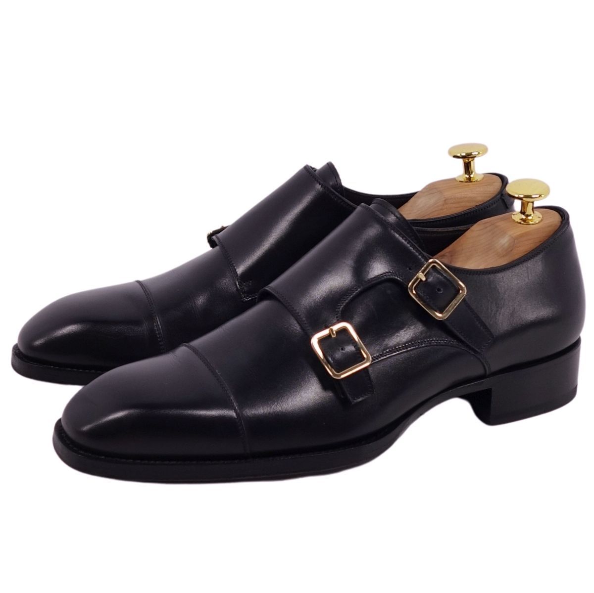 美品 トムフォード TOM FORD レザーシューズ ダブルモンクストラップ