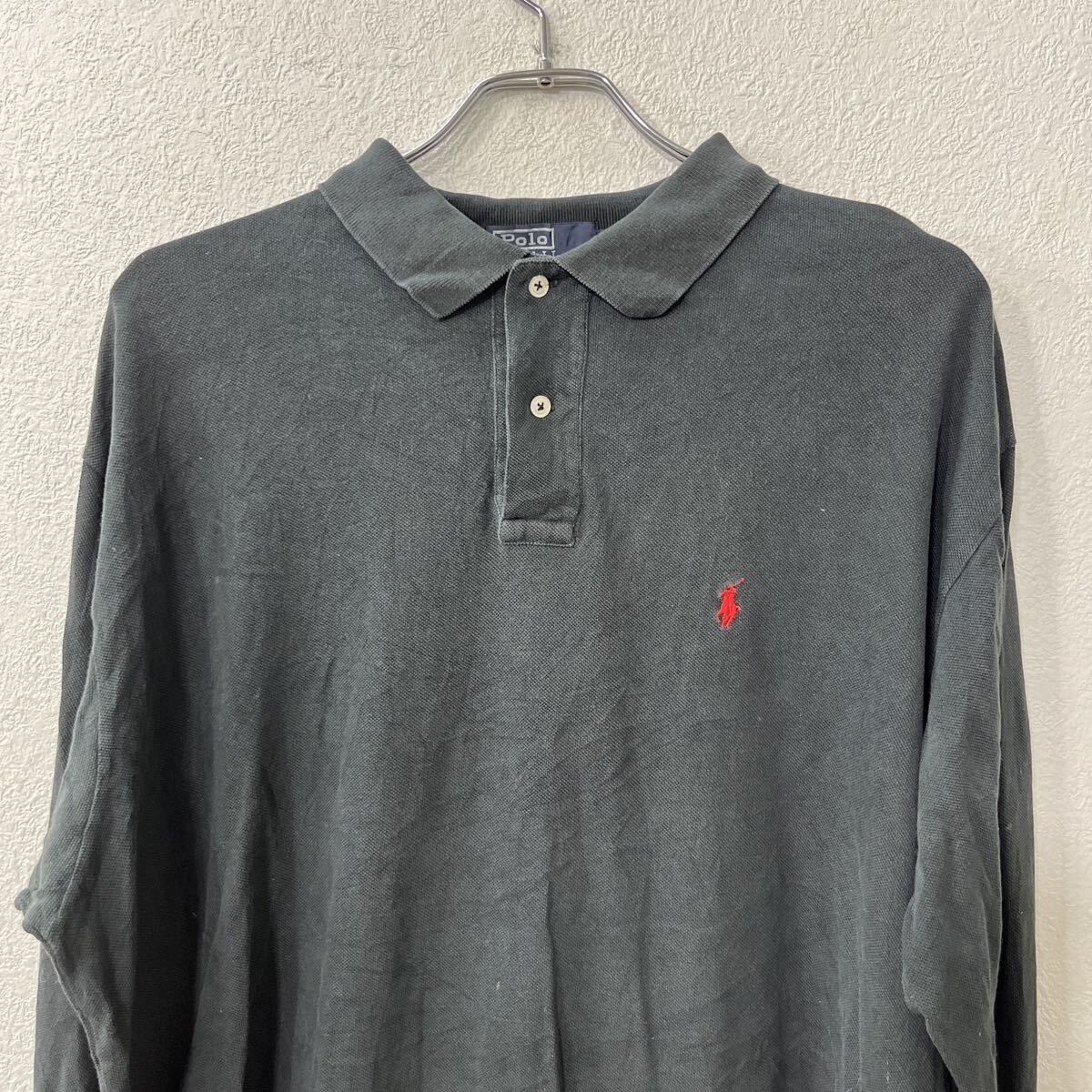 【新品未使用】POLO Ralph Lauren長袖ポロシャツ 定価¥22000 POLO RALPH LAUREN 長袖 ポロシャツ XL グレー ポロ ラルフ
