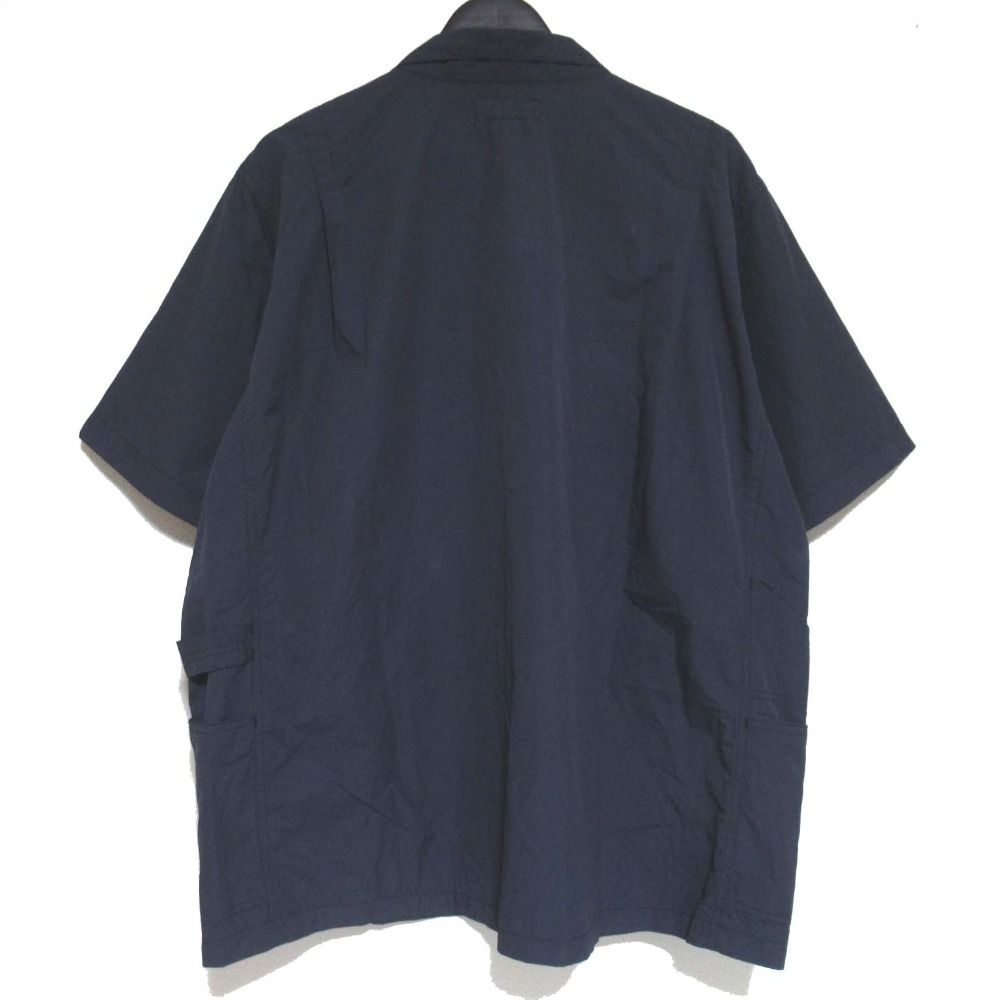 SASSAFRAS ササフラス ショートスリーブ オープン ナイロンシャツ XLサイズ ネイビー メンズ 古着