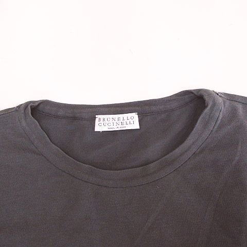 BRUNELLO CUCINELLI　長袖カットソー　ストレッチ　　モニーレ BRUNELLO CUCINELLI Logo-Embroidered Cotton-Jersey Mock-Neck