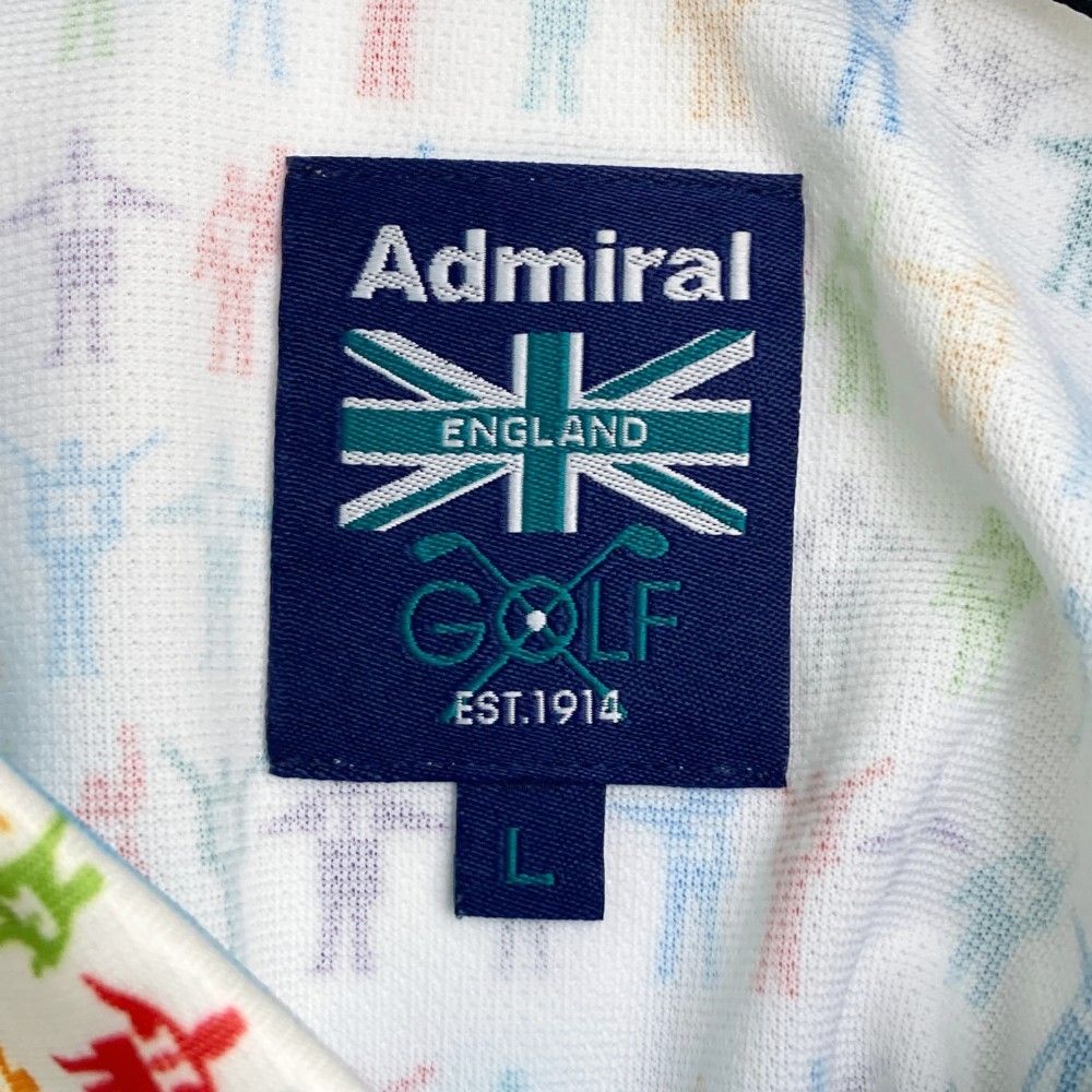 サイズ：L ADMIRAL アドミラル ×THE BEATLES 半袖ポロシャツ 総柄