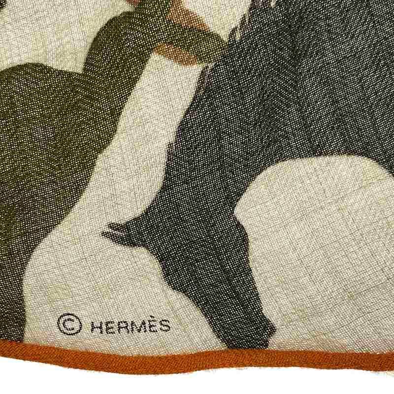 HERMES / エルメス | 馬 カモフラージュ カシミヤ ロサンジュ ひし形 スカーフ ストール | グリーン/ブラウン/ベージュ系 HERMES / エルメス | 馬 カモフラージュ カシミヤ ロサンジュ ひし形