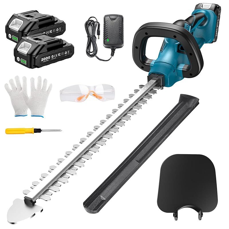Elikliv ヘッジトリマー 充電式 生垣バリカン 剪定バリカン ガーデントリマー 電動工具 コードレス 刈込幅510mm カット直径18mm 両刃駆動 18V 庭木剪定 枝切り 垣根 刈り込み機 園芸用品 庭木 軽量 低騒音 マキタ18Vバッテリー対応 1