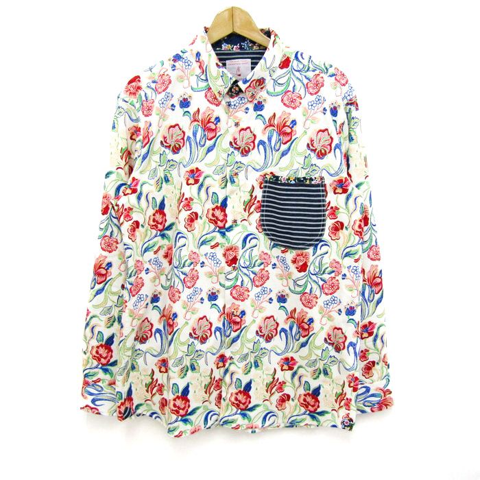 河谷シャツ 長袖シャツ 大きいサイズ ストレッチ ブランド トップス 白 メンズ XXLサイズ ホワイト系 kawatanishirt