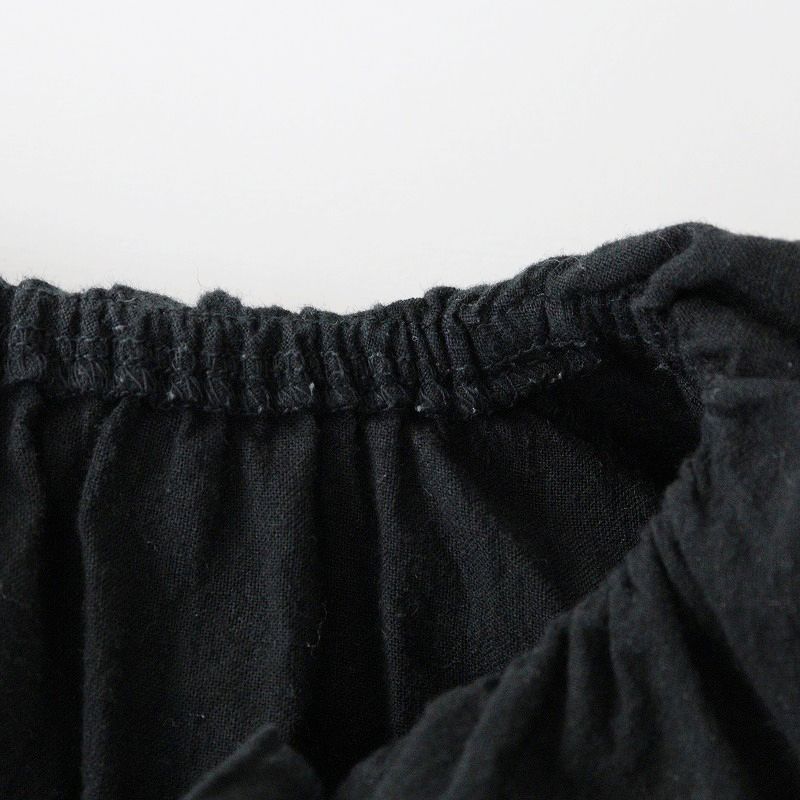 定価2.8万 2024AW ネストローブ nest Robe UPCYCLELINO ラッフルカラーブラウス limited item F/ブラック シャツ フリル【2400014282559】 定価2.8万 2024AW ネストローブ nest Robe UPCYCLELINO ラッフルカラー