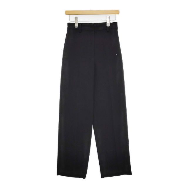 H BEAUTY-YOUTH DOUBLE CLOTH WIDE TAPERED PANTS 定価22000円 センタープレススラックス パンツ ブラック レディース エイチビューティアンドユース 5-0927G∞