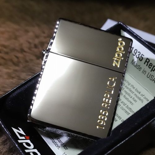 ZIPPO 1935レプリカジッポ シンプルロゴ ブラック 黒 カッコいいジッポ