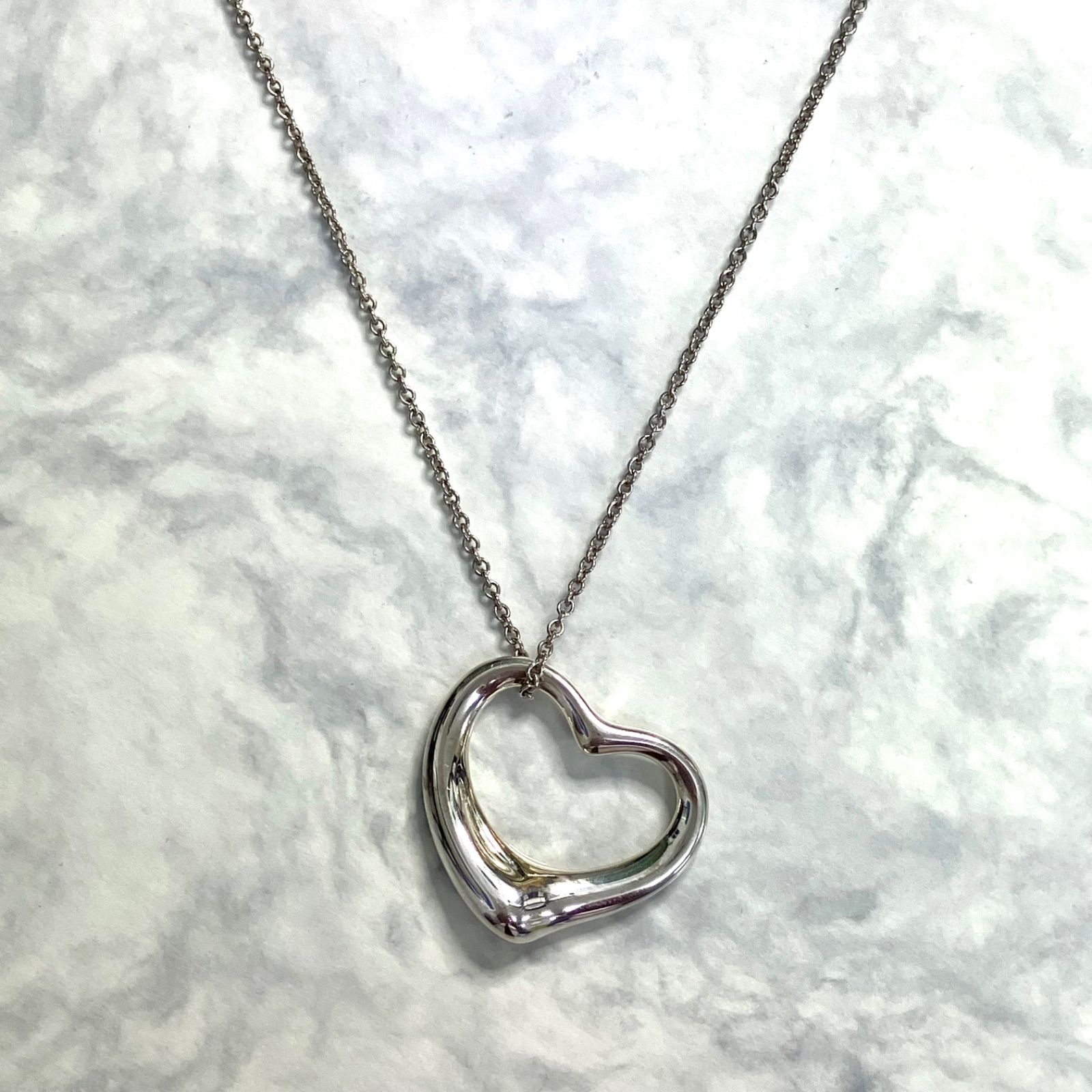 TIFFANY&Co. ネックレス　オープンハート　ラージ 85 上美品⭐️TIFFANY&Co.ティファニー】 オープンハートネックレス
