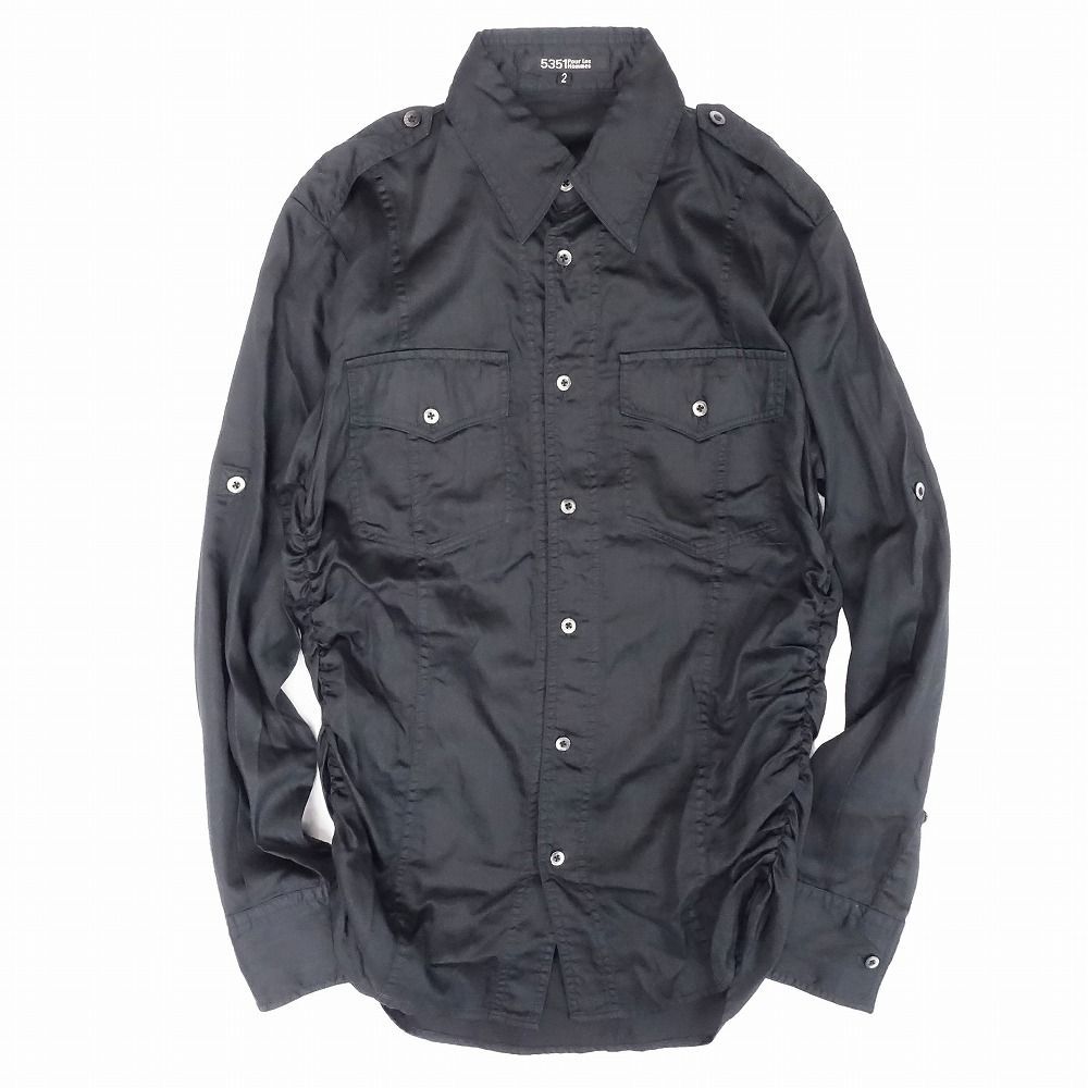 5351プールオム　長袖シャツ　Mサイズ　　ブラック シャツ フィブリルワッシャー 長袖シャツ メンズ