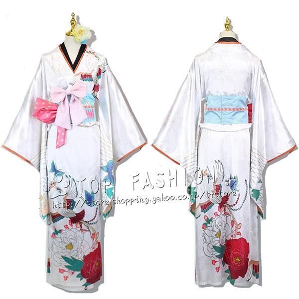 バーチャルYouTuber 小鳥遊キアラ 和服 着物 コスプレ衣装 扇 ウィッグ 靴 道具別売り