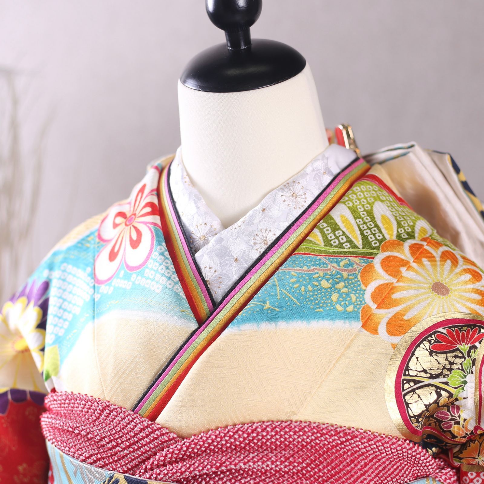 振袖フルセット 振袖セット 振袖 Lサイズ クリーム×レトロポップ 美品 成人式 着物 晴れ着 7点フルセット F-237 振袖フルセット 振袖セット 振袖 Lサイズ 中古 クリーム×レトロポップ