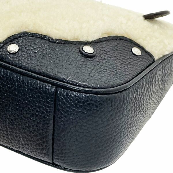 コーチ ショルダーバッグ スモール ライダー ポシェット ボア レザー 革 アイボリー系 ブラック 黒 36490 COACH スタッズ クロスボディー ミニショルダーバッグ ミニバッグ 斜め掛け バッグ バック カバン 鞄 DECORATOM_COM_BR