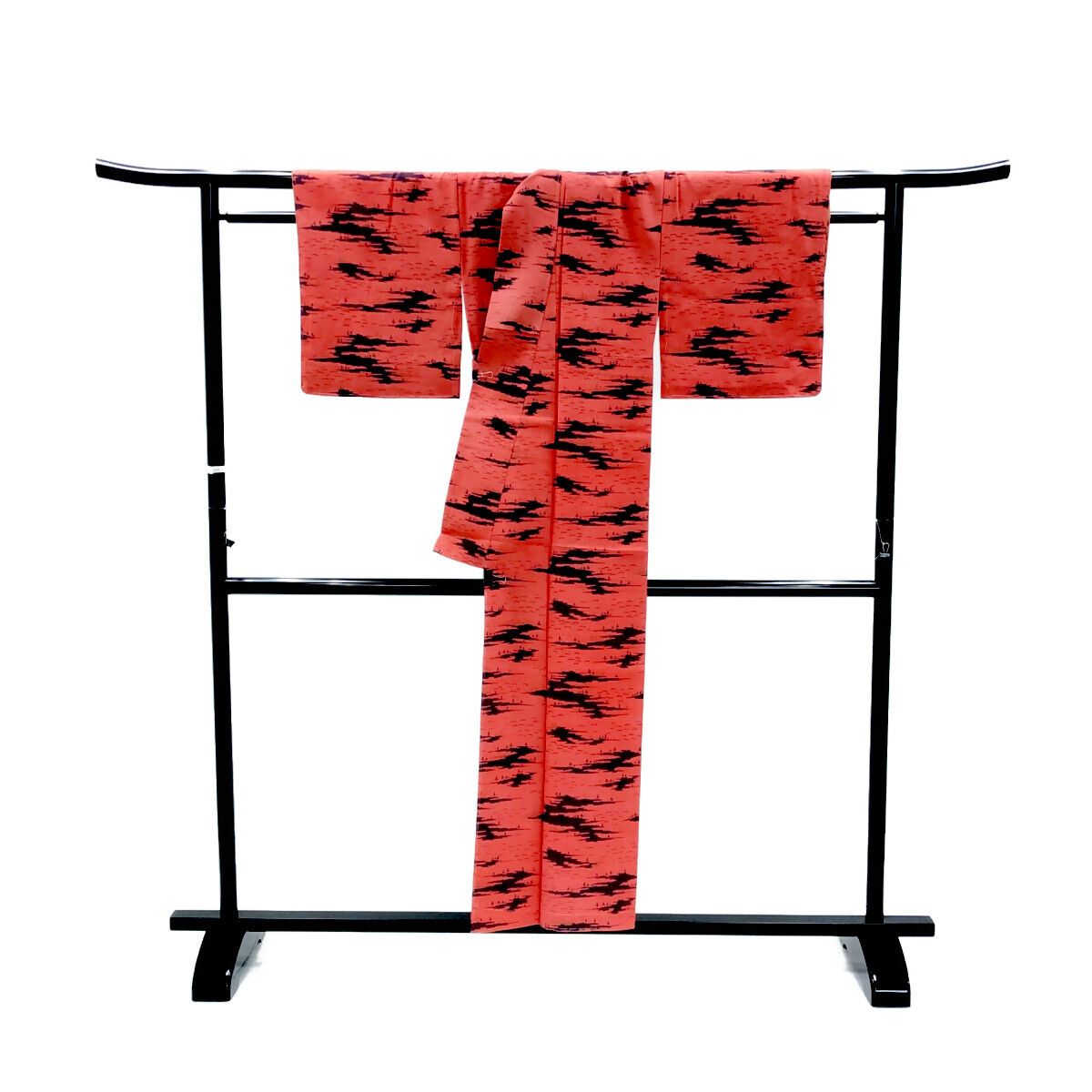 小紋/美品/オレンジ/仕立上がり/適応身長142～151㎝/ 7539 小紋/美品/オレンジ/仕立上がり/適応身長142～151㎝/ 7539の通販 by