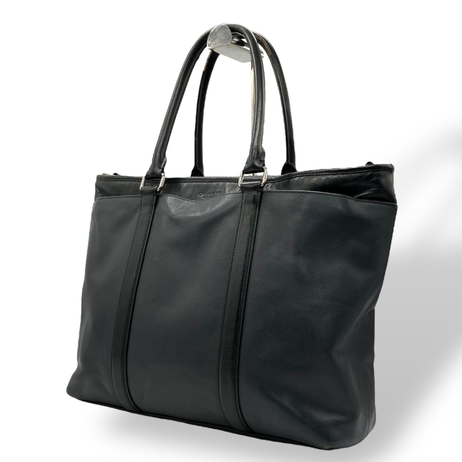 Coach メトロポリタン トートバッグ レザー 紺 黒 1388 - メルカリ
