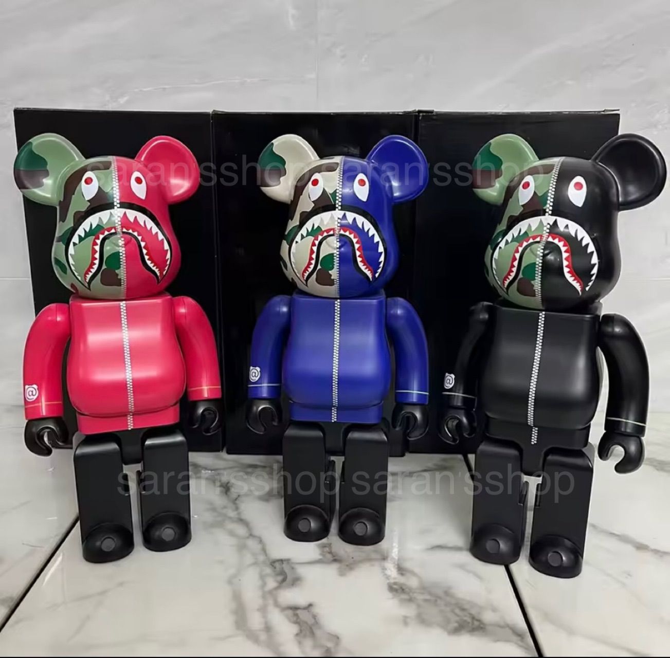 3体セット】BAPE エイプ ベイプ フルジッパー シャーク 青 3体セット】BAPE エイプ ベイプ フルジッパー シャーク 青