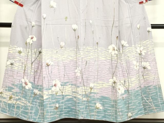 平和屋着物○訪問着 作家物 手描き 草花文 正絹 逸品 DAAV8664tw