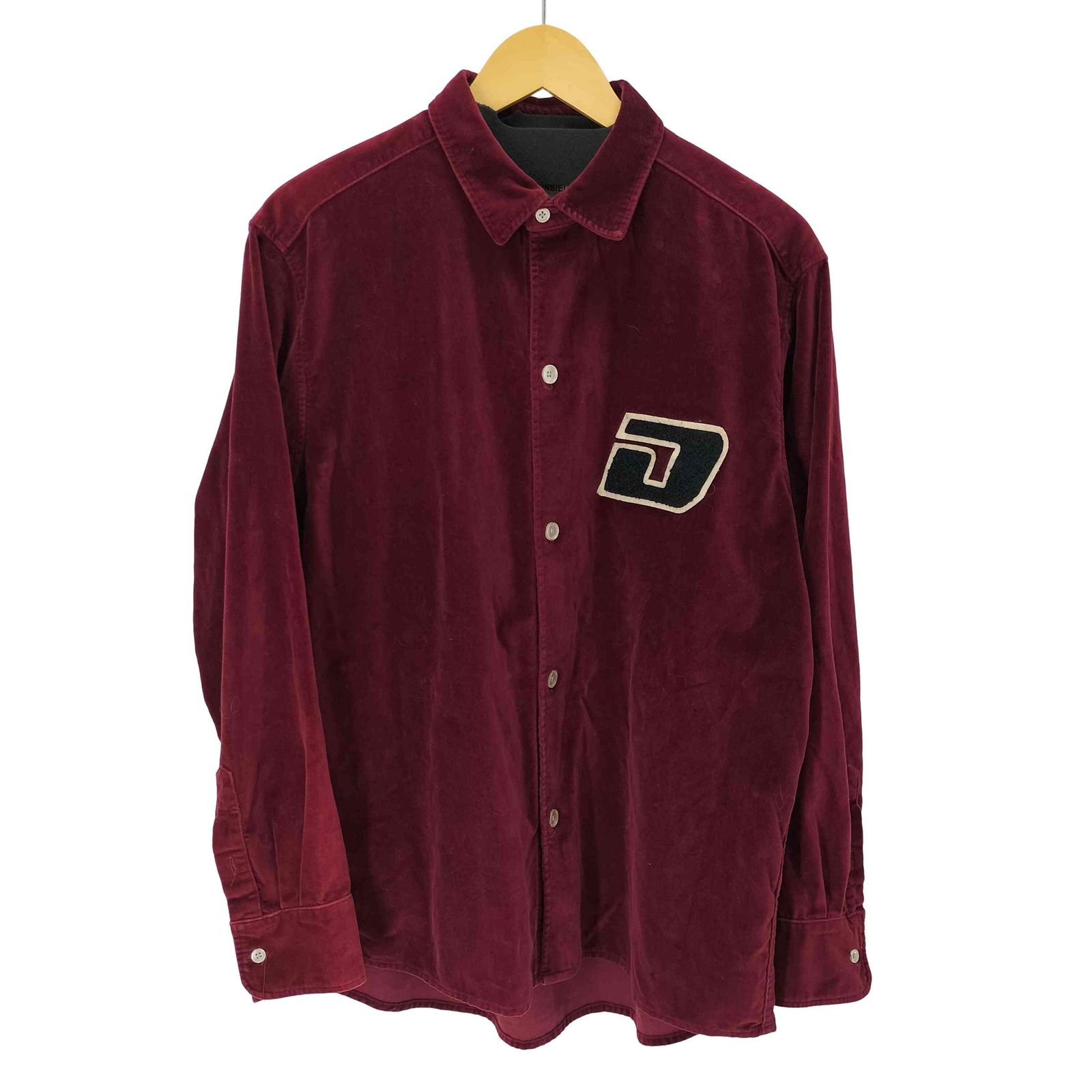 ドロールドムッシュ DROLE DE MONSIEUR ワッペンロゴ ベロア長袖シャツ メンズ JPN：M 