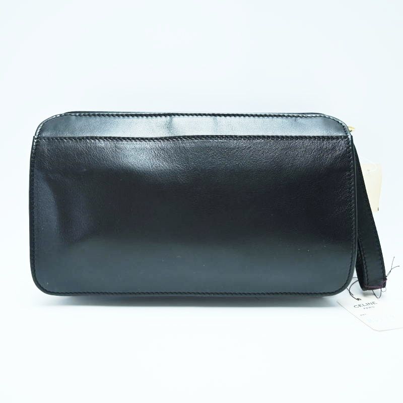 美品✨セリーヌ　トリオンフ　ブラック　クラッチバッグ　セカンドバッグ レザー CELINE - 美品✨CELINE セリーヌ クラッチバッグ セカンドバッグ