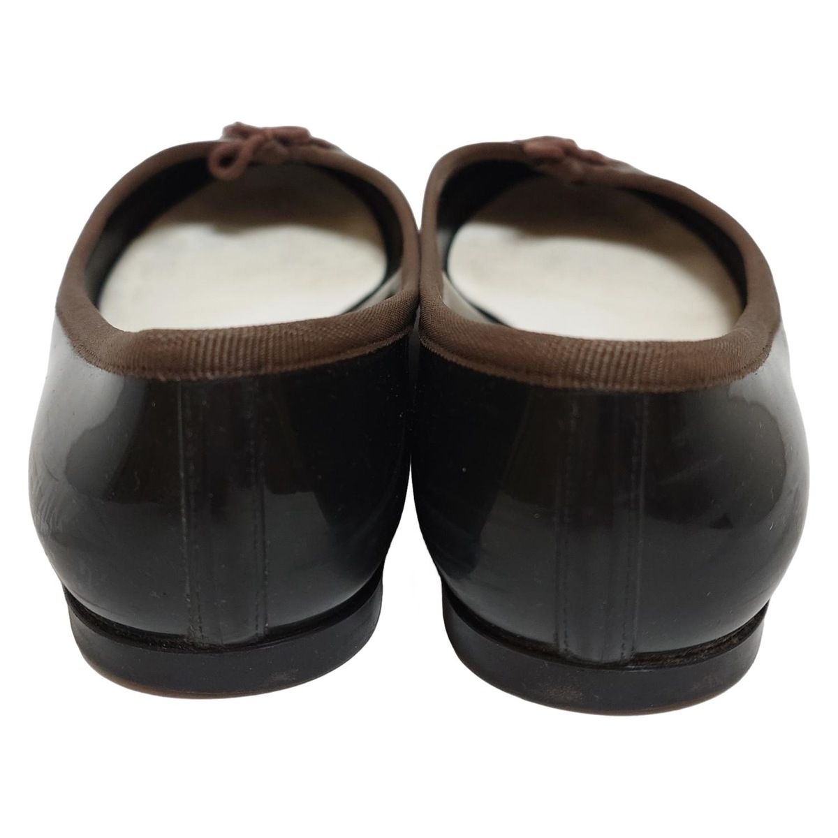 【美品】レペット　バレエシューズ　38　ダークブラウン repetto(レペット) フラットシューズ 38 レディース - 黒×ダーク