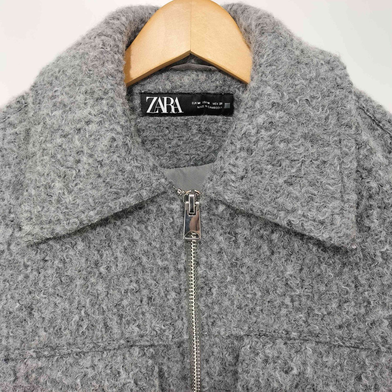 ザラ ZARA ブークレクロップドジャケット レディース import：M