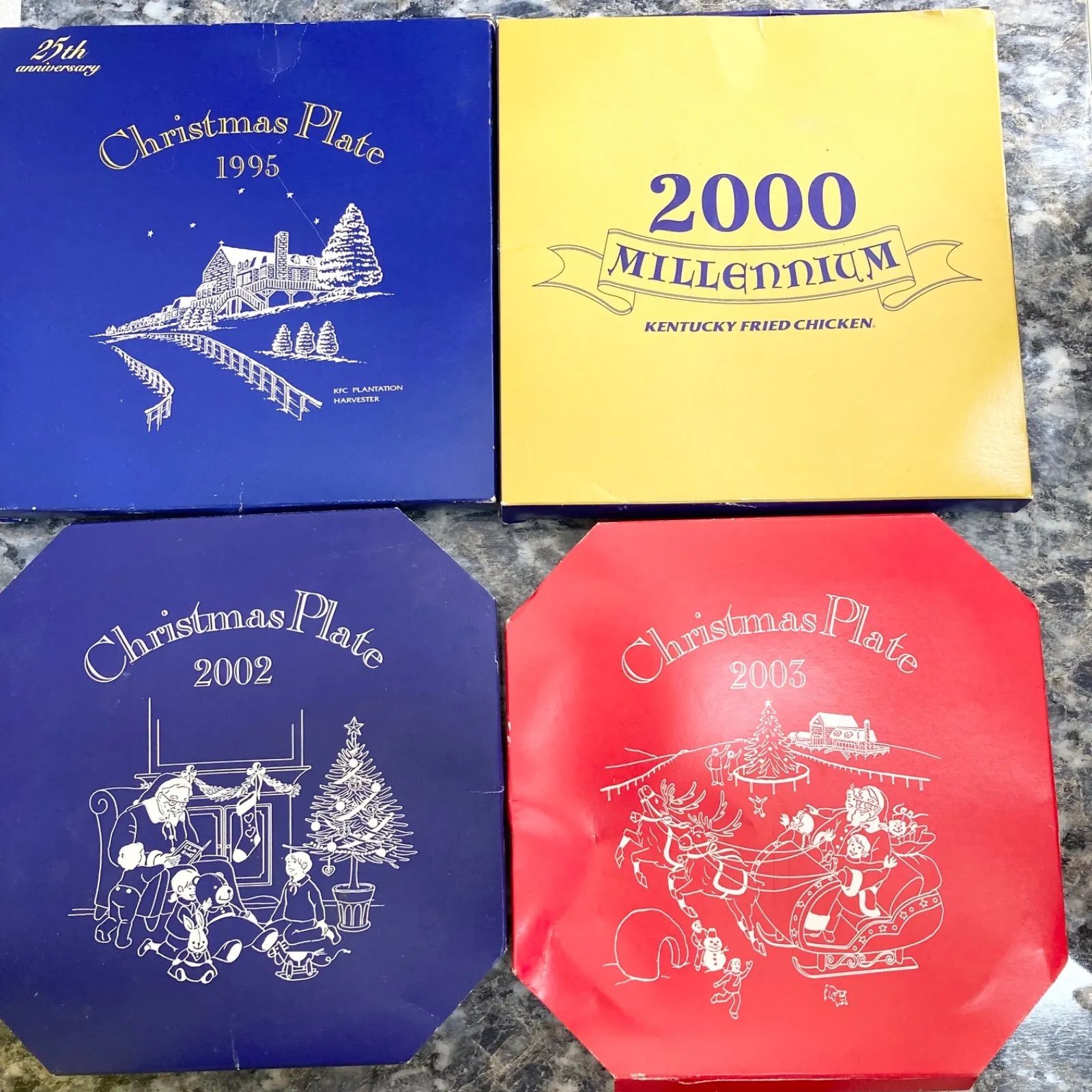 新品・未使用】4枚セット ケンタッキー クリスマス絵皿 パーティ