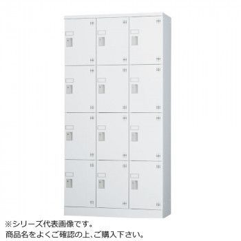 豊國工業 多人数用ロッカーハイタイプ 3列4段 内筒交換錠窓付き 棚板付き GLK-N12TSW CN-85色 ホワイトグレー