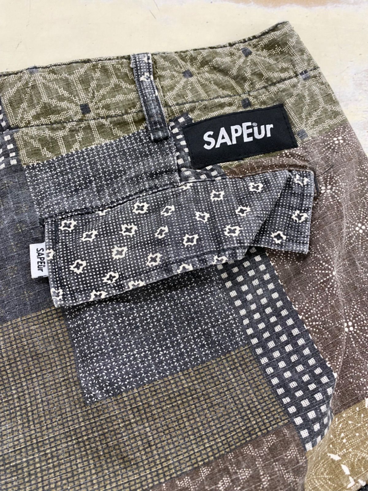 71.SAPEur ヴィンテージパッチワークカーゴショーツ - メルカリ