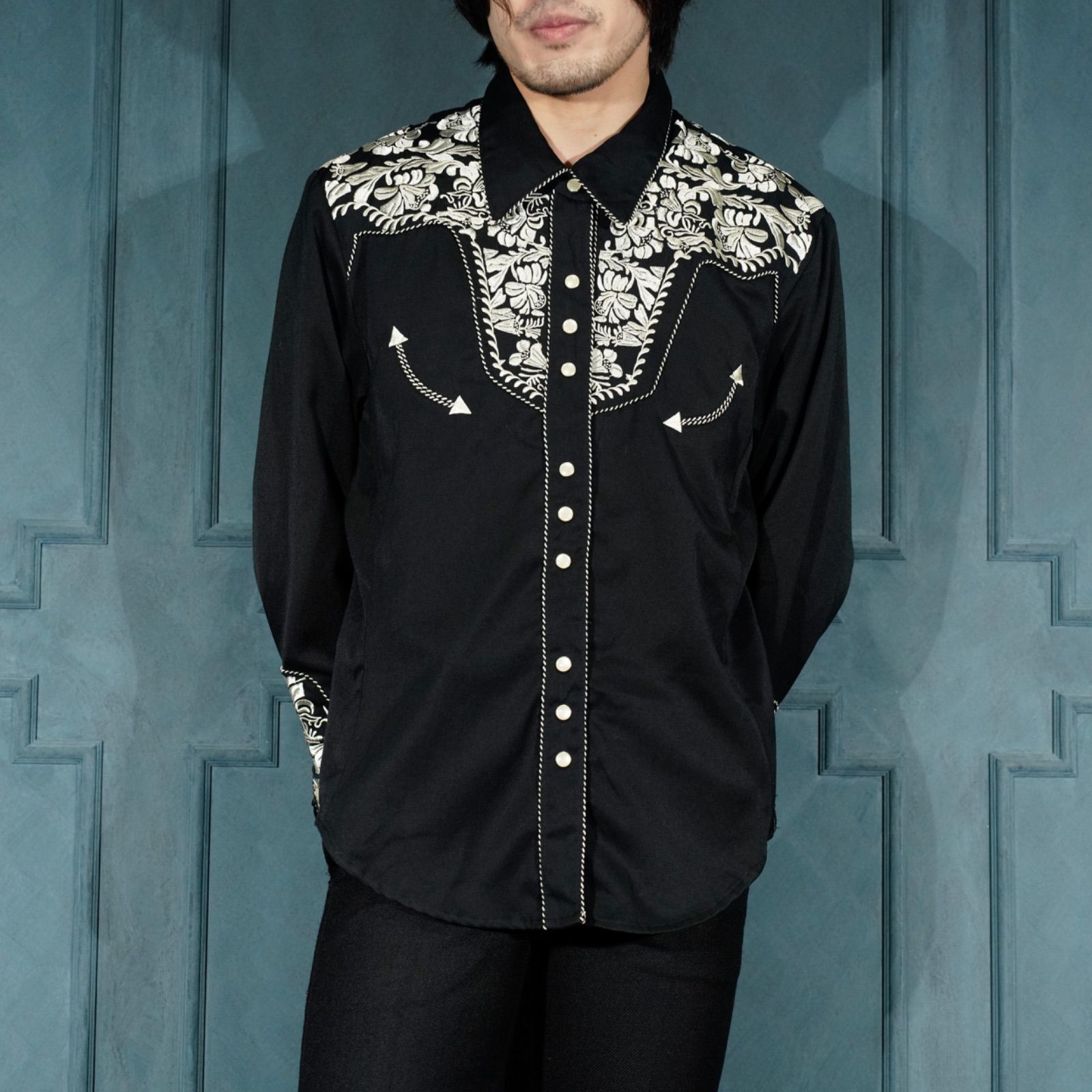 トップス Scully deadstock western shirt DEAD STOCK USA VINTAGE Scully EMBROIDERY DESIGN WESTERN SHIRT