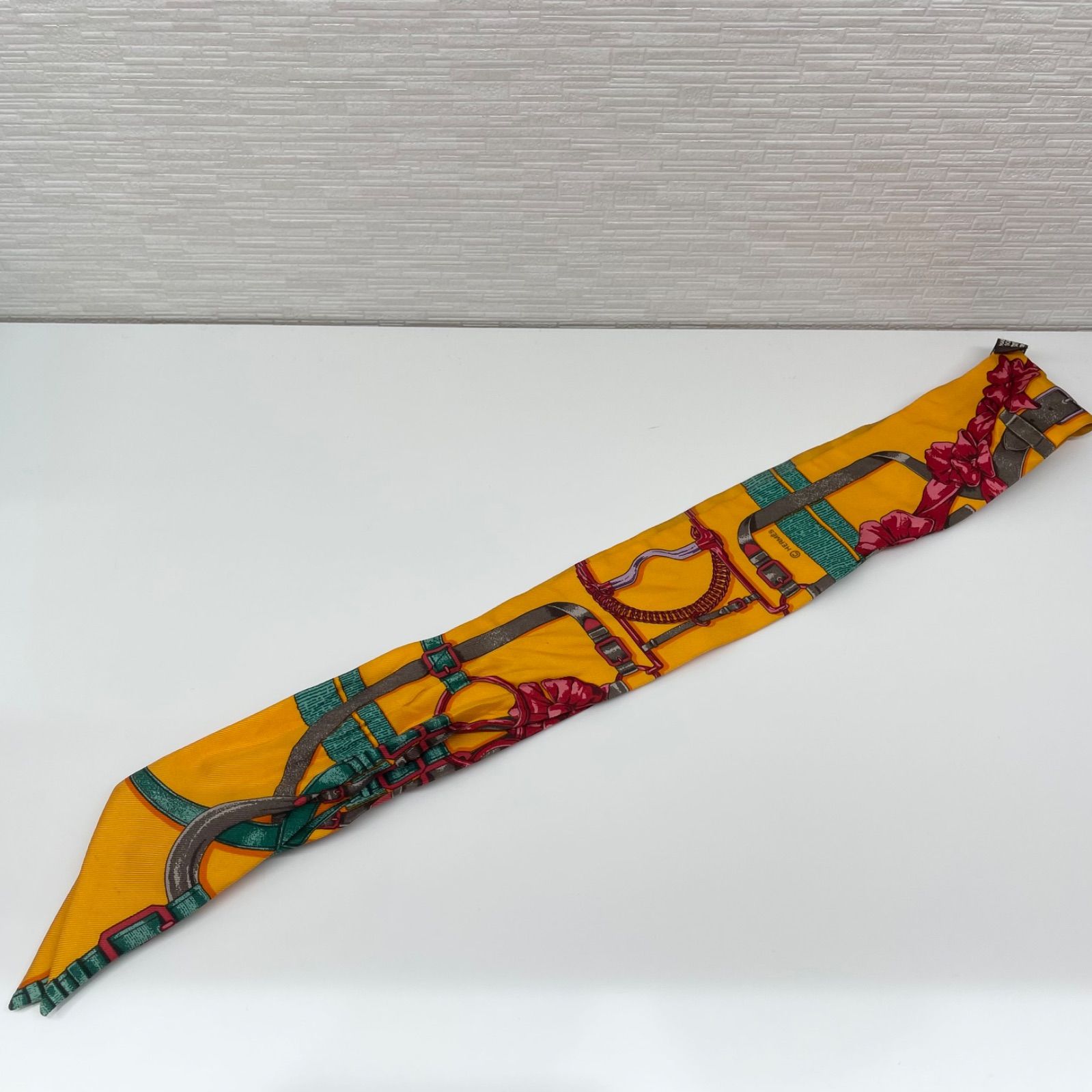 極美品】HERMES エルメス ツイリー ベルト フラワーモチーフ シルク100