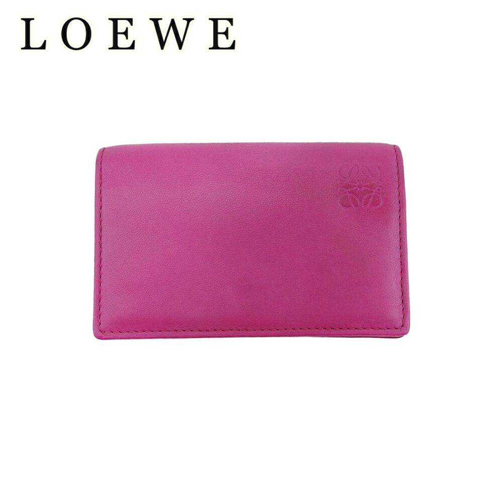 ロエベ LOEWE カードケース アナグラム ピンク ベージュ