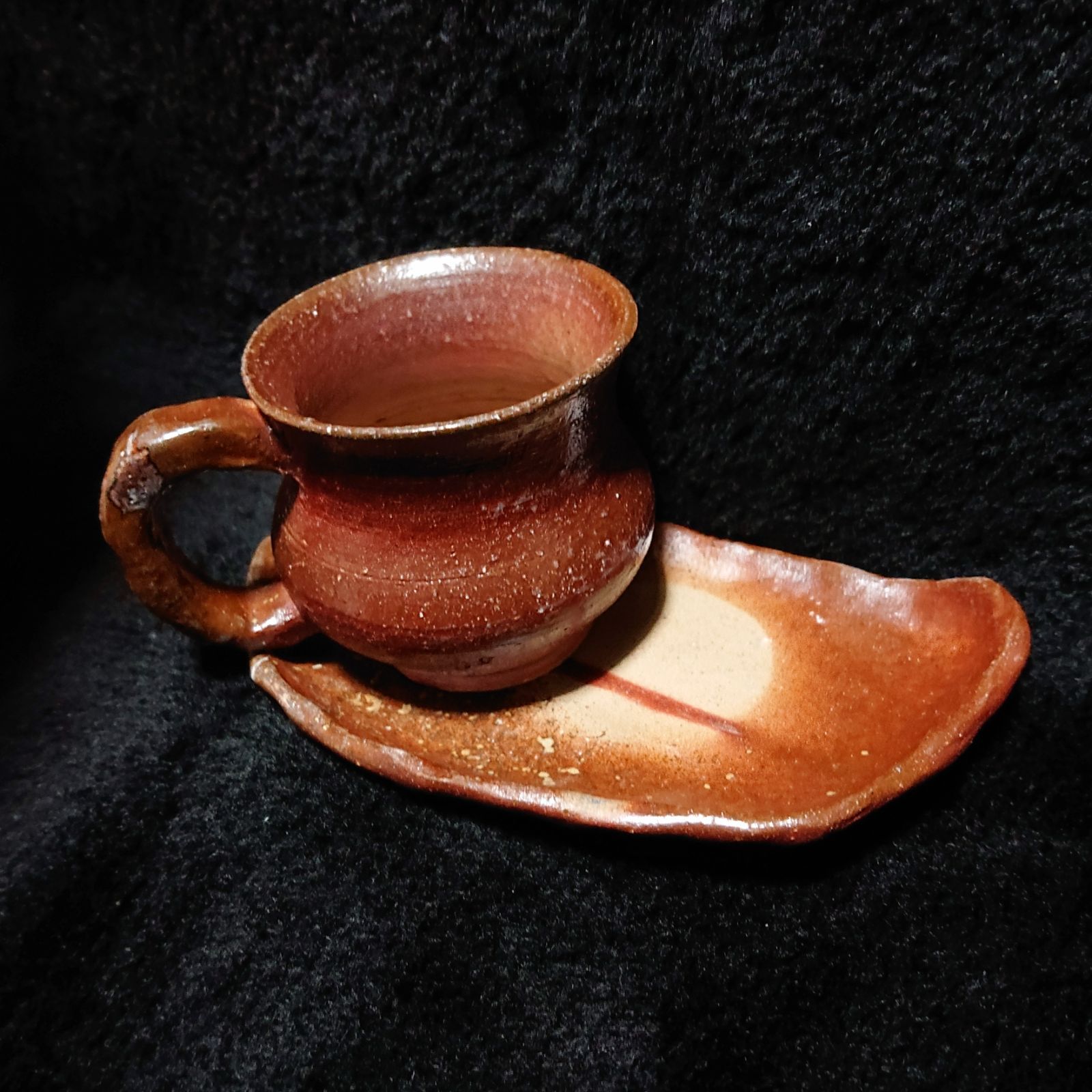 【2317】フリーカップ、ソーサー…備前焼 ソーサー付きフリーカップ【2317】…備前焼 - メルカリ