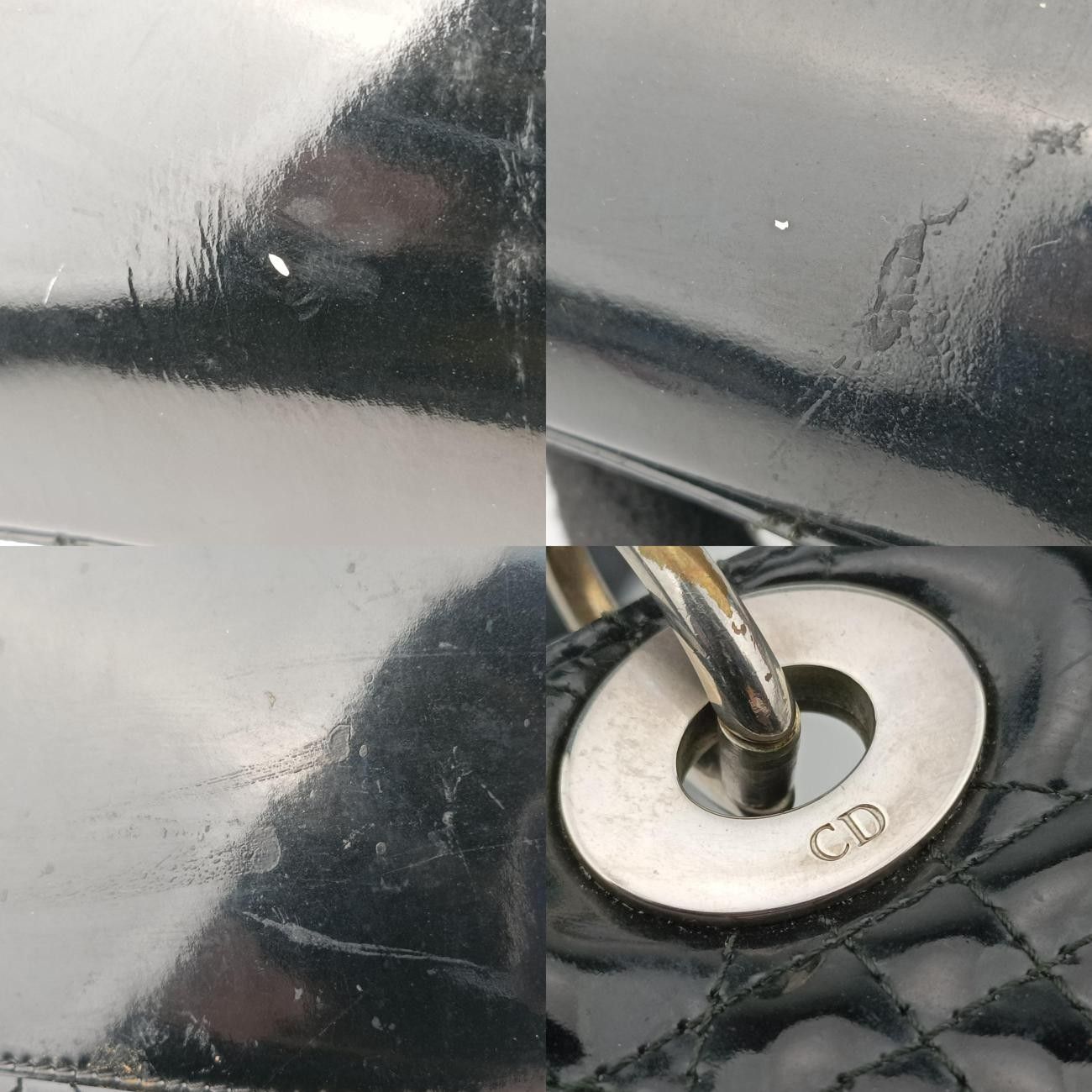 Diorレディディオールブラックパテント16-BO-0160