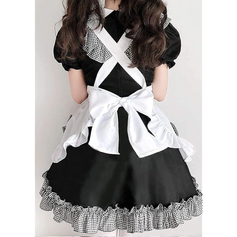 メイド服 黒と白のチェック柄 コスプレ衣装 【公式通販】